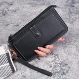 Women's Long Wallet PU Leather Clutch Zipper Student Wallet