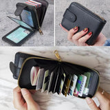 Women Leather Wallet Multi-Cards Holder Feather Pattern Short Money