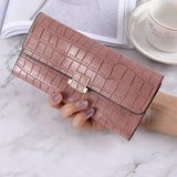 Women's Long Hand Purse Solid PU Large-capacity Wallet