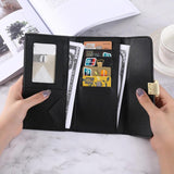 Women's Long Hand Purse Solid PU Large-capacity Wallet