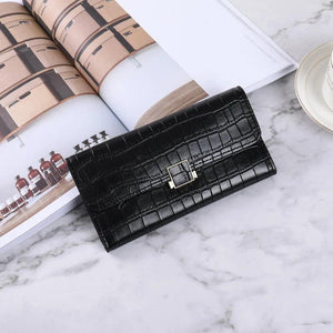 Women's Long Hand Purse Solid PU Large-capacity Wallet