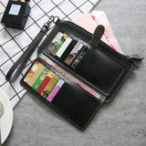 Women PU Leather Long Wallet Multi-card Position Clutch
