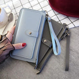 Women Wallet PU Leather Long Wallets Clutch Buckle Zipper Student Purse
