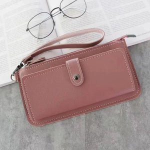 Women Wallet PU Leather Long Wallets Clutch Buckle Zipper Student Purse