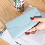 Women's Zipper Long Clutch Wallet Soft PU Leather Money Bag