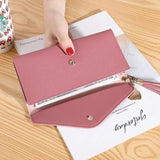 Women's Zipper Long Clutch Wallet Soft PU Leather Money Bag