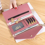 Women's Zipper Long Clutch Wallet Soft PU Leather Money Bag