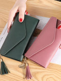 Women's Zipper Long Clutch Wallet Soft PU Leather Money Bag