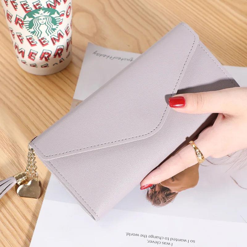 Women's Zipper Long Clutch Wallet Soft PU Leather Money Bag