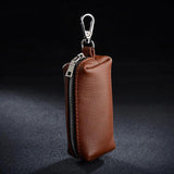 TopFight Leather Key Case Zipper Wallet for Men Women