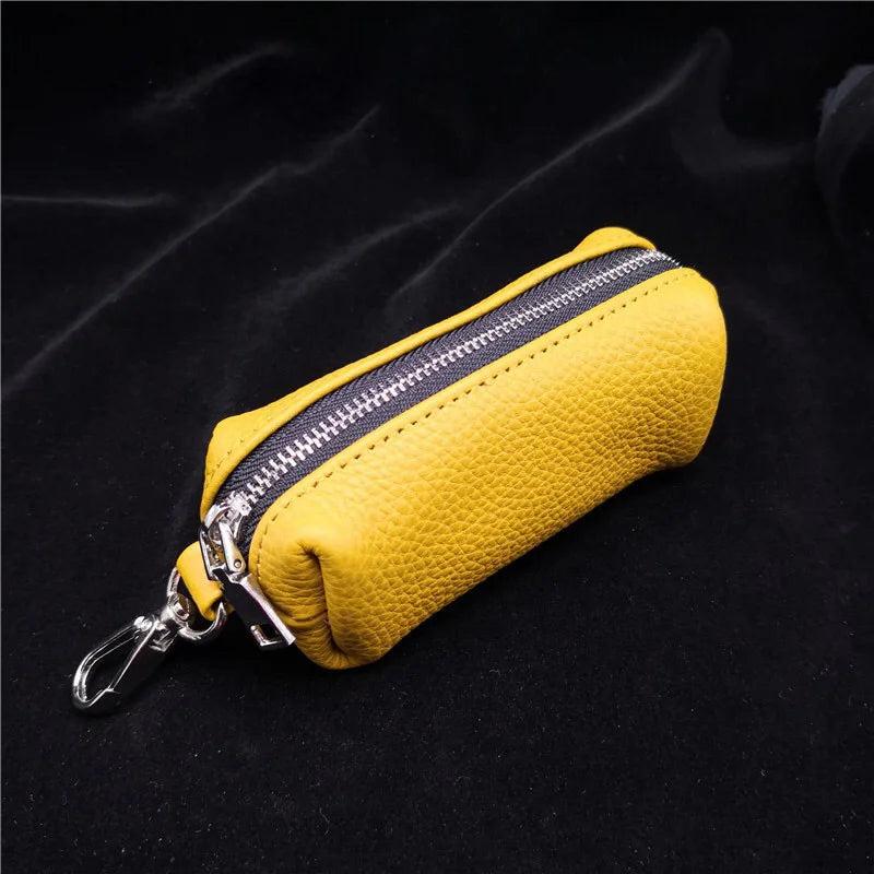 TopFight Leather Key Case Zipper Wallet for Men Women