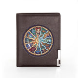 Constellations Sun Face Wallet Leather Slim Credit Card Holders