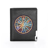 Constellations Sun Face Wallet Leather Slim Credit Card Holders