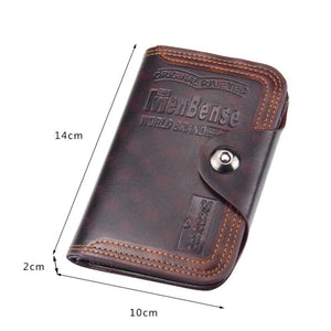 Men Wallet Magnetic Snap Clutch Bag Leather Carteira Purse