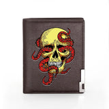 Squid Skull Leather Men's Wallet Slim Credit Card Holder