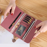 Lady's Purse Long Three Fold Heart Buckles Version Small Fresh