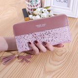 Frosted Sequins Long Wallet for Women Large-capacity