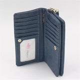 Women Wallets Double Zip Clutch Purse Wristlet Handbag