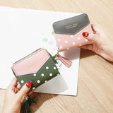 Polka Dots Mini Wallet Zipper Clutch