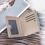 Cat Embroidered Canvas Zipper Wallets Women Purse