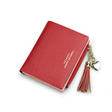 Tassel Women Wallet Small Short Leather Zipper Purse Clutch