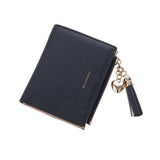 Tassel Women Wallet Small Short Leather Zipper Purse Clutch