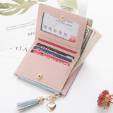 Tassel Women Wallet Small Short Leather Zipper Purse Clutch