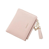 Tassel Women Wallet Small Short Leather Zipper Purse Clutch