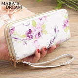 Mara's Dream Rose Print Double Zipper Clutch Bag