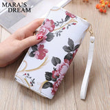 Mara's Dream Rose Print Double Zipper Clutch Bag