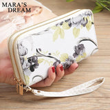 Mara's Dream Rose Print Double Zipper Clutch Bag