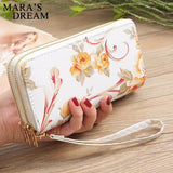 Mara's Dream Rose Print Double Zipper Clutch Bag