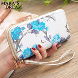 Mara's Dream Rose Print Double Zipper Clutch Bag