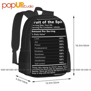 Jesus Love Peace Christian Backpack Large Capacity Bookbag