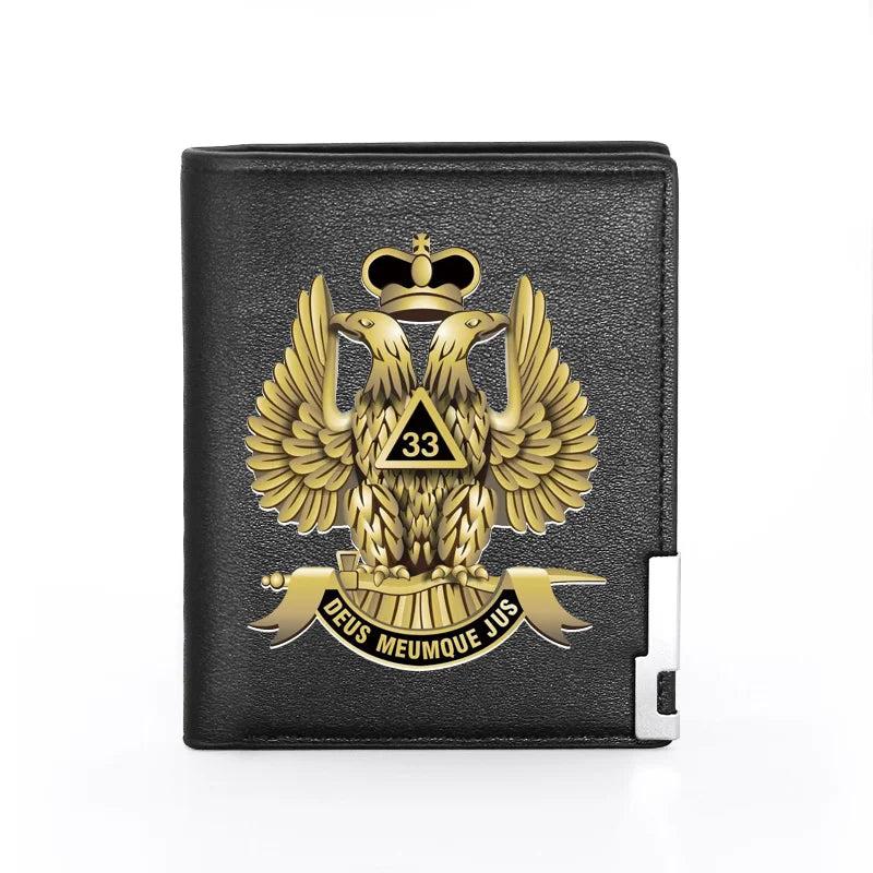 Classic Freemason 33 Deumque Jus Eagle Leather Wallet