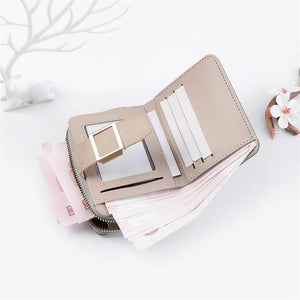 PU Leather Short Wallet Clutch Bag Dual Purpose