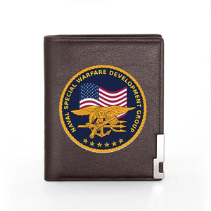 US Special Forces Leather Wallet Billfold Slim Credit Card Holders