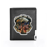 American Soldiers Leather Wallet Billfold Slim Credit Card/ID Holders