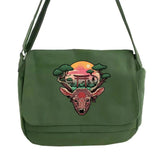 Japanese Art Messenger Bag Student Portable Japan Pattern Golden Bag