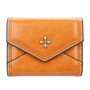 Women Oil Wax Vintage Wallet PU Leather Purse Clutch ID Cardholder