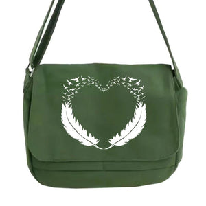 Japanese Multi-function Messenger Bag Feather Pattern Bags