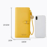 Women Multifunctional PU Leather Long Wallet Clutch Zipper Student Wallet