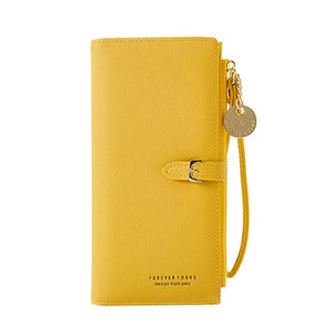 Women Multifunctional PU Leather Long Wallet Clutch Zipper Student Wallet
