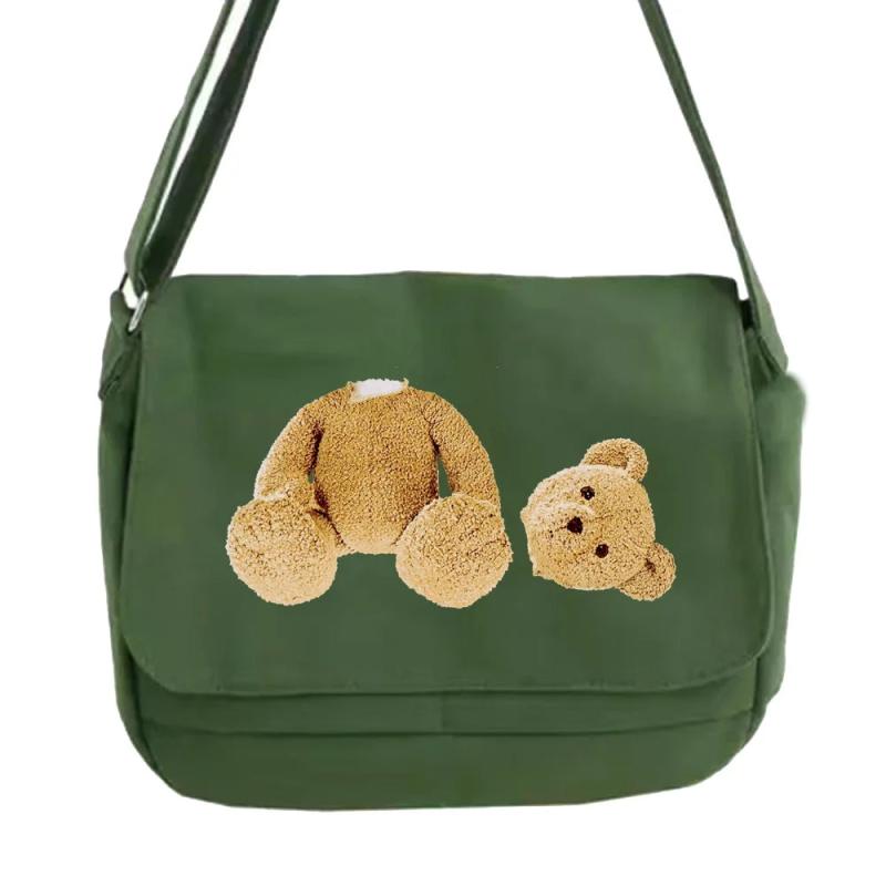 Japanese Bear Pattern Messenger Bag for College Students