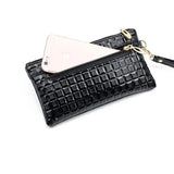 Leather Zipper Long Purse Clutch Bag Phone Bag