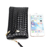 Leather Zipper Long Purse Clutch Bag Phone Bag