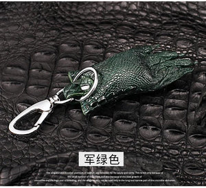 Genuine Crocodile Skin Key Holder Wallet with Stainless Steel Buckle