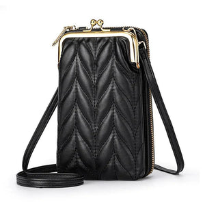 Women's Soft Leather Wallets Cell Phone Purse Messenger Bag