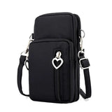 Crossbody Bag Unisex Three Zipper Messenger Purse Men Mobile Phone Wallet
