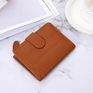 Stone Pattern Small Wallet Women Leather Short Purse Ladies Casual Thin Clutch P